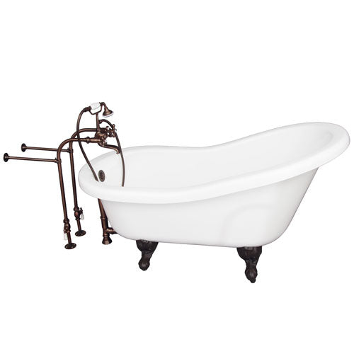 Fillmore 60″ Acrylic Slipper Tub Kit in White – Oil Rubbed Bronze Accessories