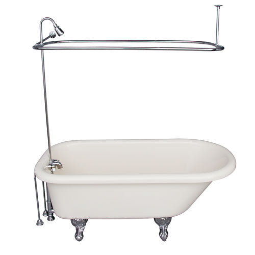 Anthea Acrylic Roll Top Tub Kit in Bisque – Polished Chrome Accessories