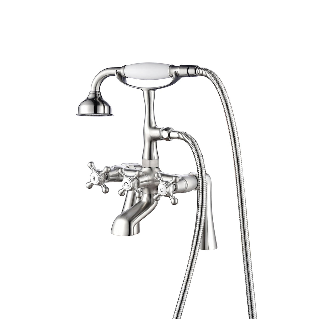 Tub Rim-Mounted Filler with Diverter