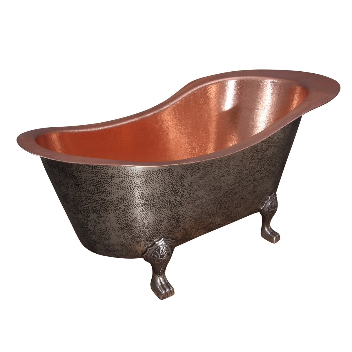 Naples 73" Copper Slipper Tub with Copper Feet