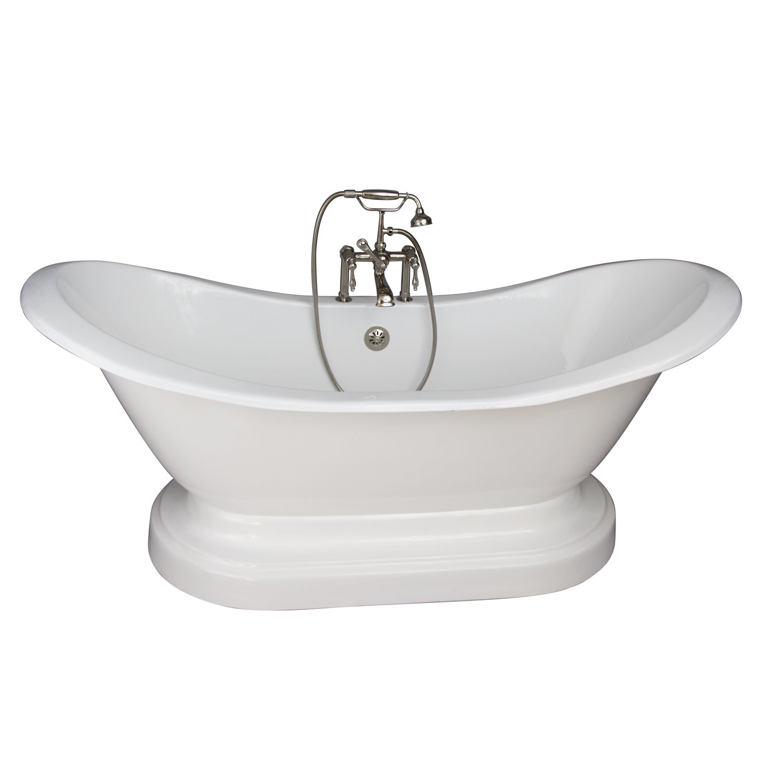 Marshall 72″ Cast Iron Double Slipper Tub Kit – Polished Nickel Accessories