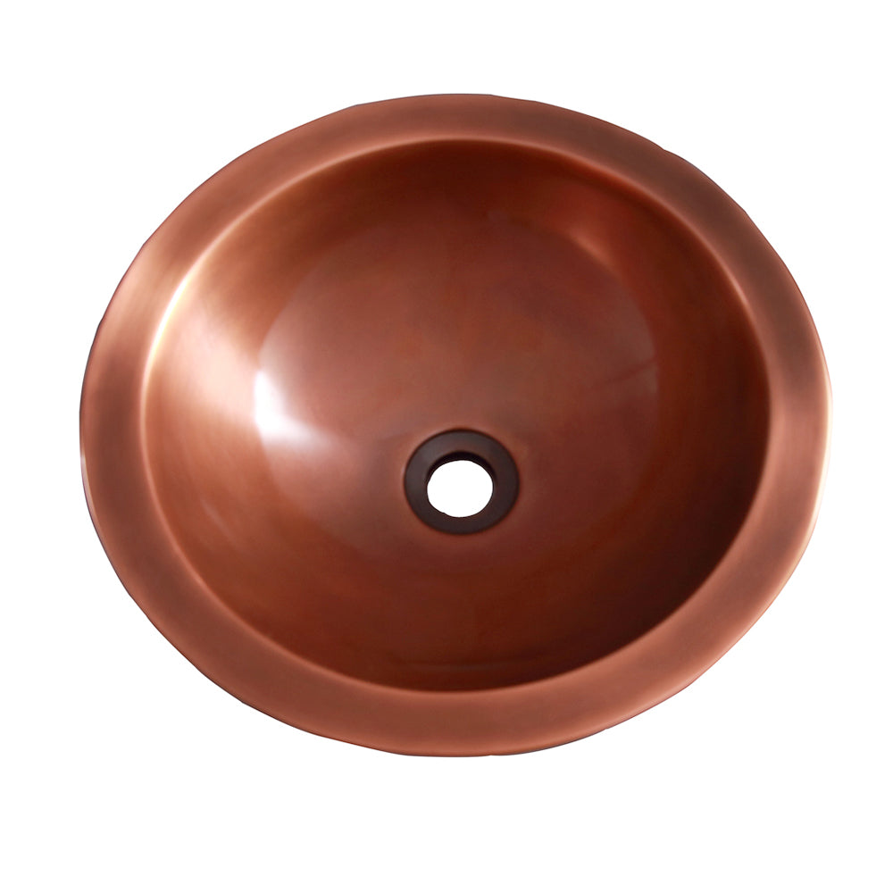 Addie Round Embossed Copper Vessel Sink