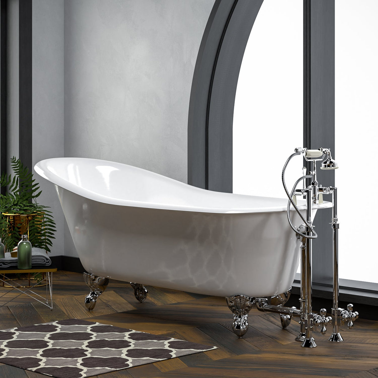 Icarus 67" Cast Iron Slipper Tub