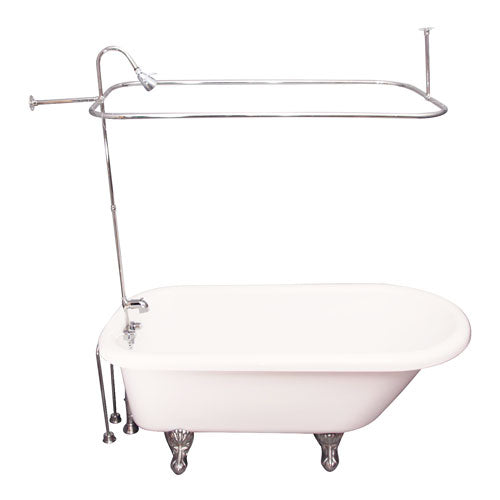 Anthea Acrylic Roll Top Tub Kit in Bisque – Polished Chrome Accessories