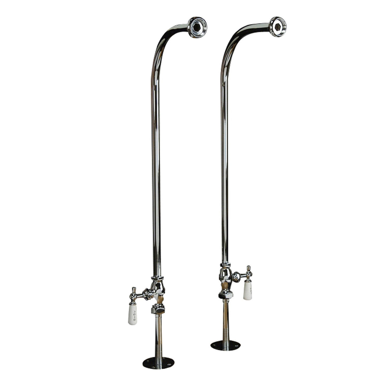 Estelle 60″ Acrylic Slipper Tub Kit in Bisque – Polished Chrome Accessories