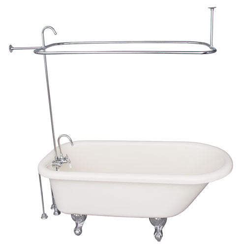 Anthea Acrylic Roll Top Tub Kit in Bisque – Polished Chrome Accessories