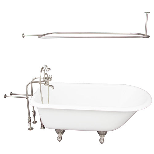 Bartlett 60″ Cast Iron Roll Top Tub Kit – Brushed Nickel Accessories