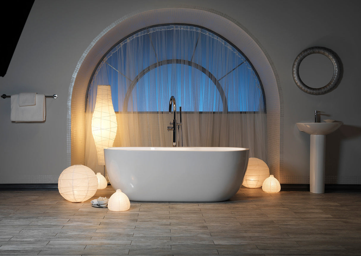 Pan 56" Acrylic Freestanding Tub with Integral Drain