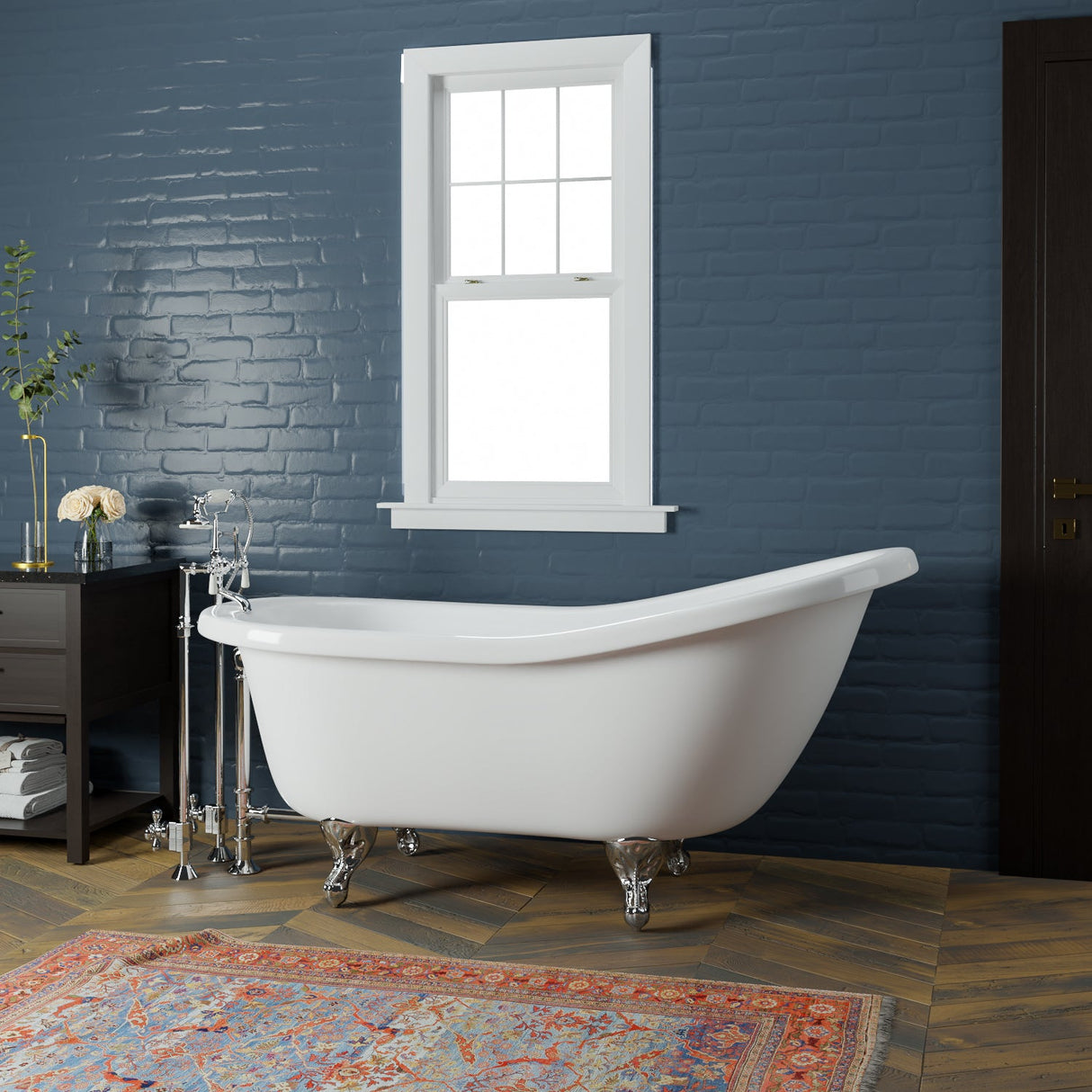 Isadora 67" Acrylic Double Slipper Tub