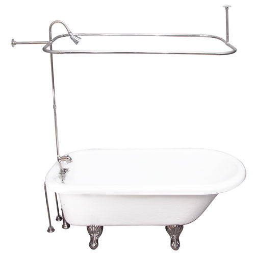 Atlin 67″ Acrylic Roll Top Tub Kit in White – Polished Chrome Accessories
