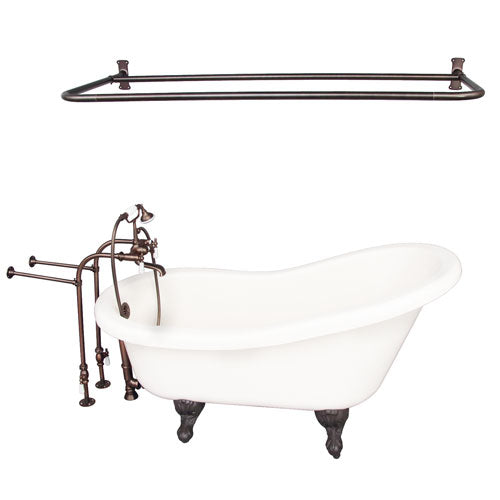 Fillmore 60″ Acrylic Slipper Tub Kit in Bisque – Oil Rubbed Bronze Accessories