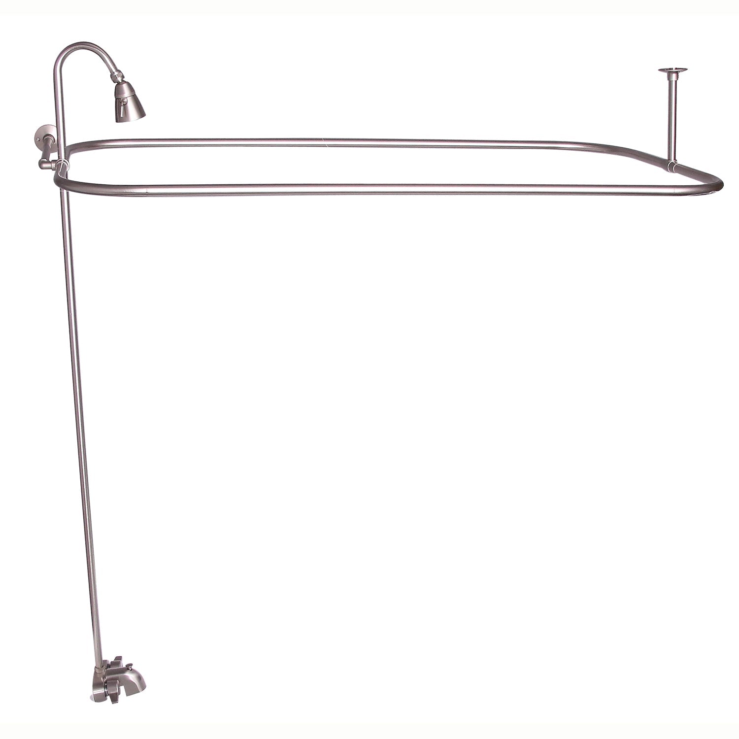 Antonio 55" Cast Iron Roll Top Tub Kit-Brushed Nickel Accessories