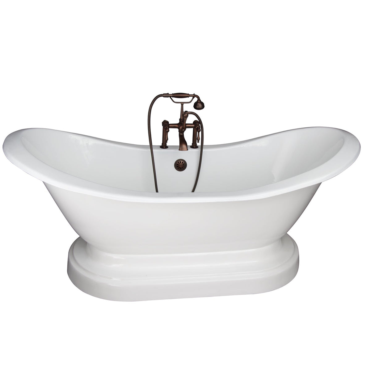 Marshall 72″ Cast Iron Double Slipper Tub Kit – Oil Rubbed Bronze Accessories