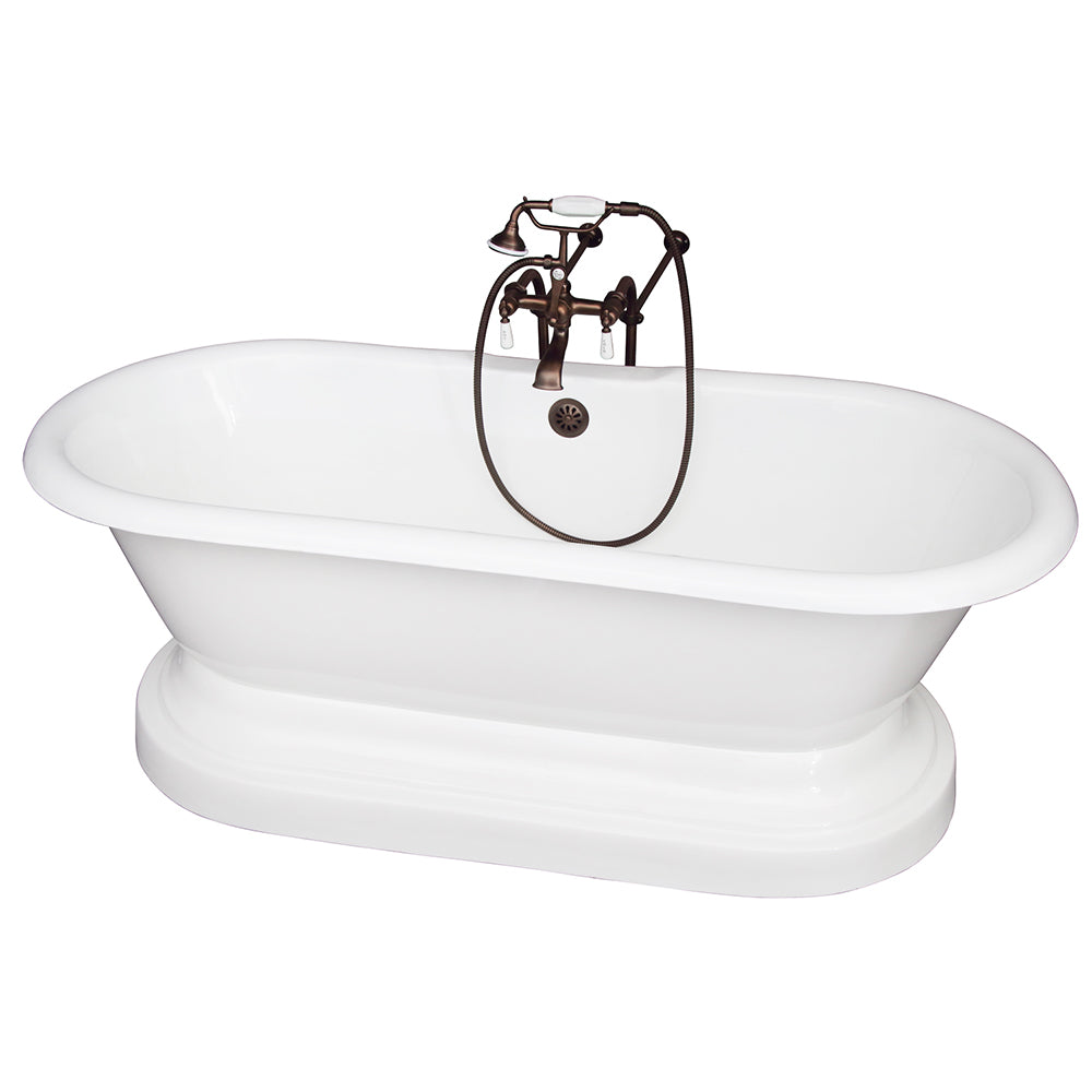 Columbus 61″ Cast Iron Double Roll Top Tub Kit – Oil Rubbed Bronze Accessories