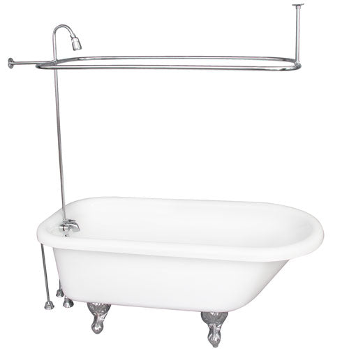 Asia 67″ Acrylic Roll Top Tub Kit in White – Polished Chrome Accessories