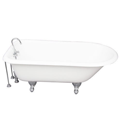 Brocton 65″ Cast Iron Roll Top Tub Kit – Polished Chrome Accessories