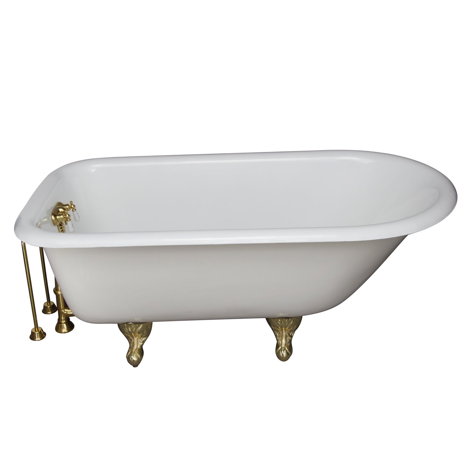 Bartlett 60" Cast Iron Roll Top Tub Kit-Polished Brass Accessories