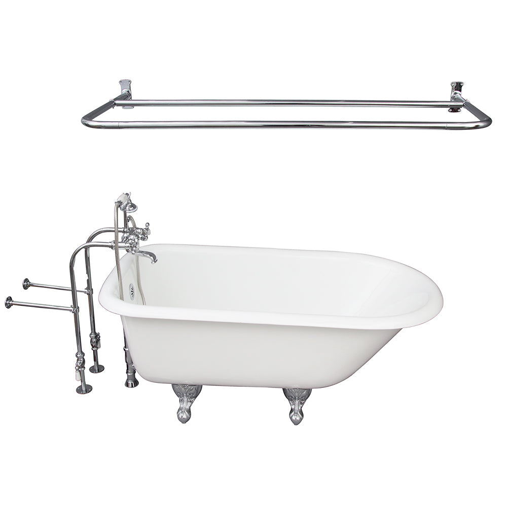 Antonio 55″ Cast Iron Roll Top Tub Kit – Polished Chrome Accessories