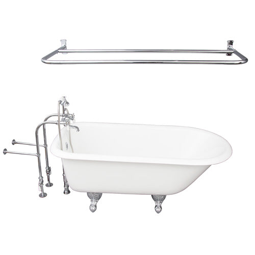 Bartlett 60″ Cast Iron Roll Top Tub Kit – Polished Chrome Accessories