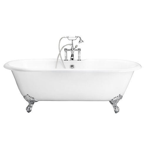 Duet 67″ Cast Iron Double Roll Top Tub Kit – Polished Chrome Accessories