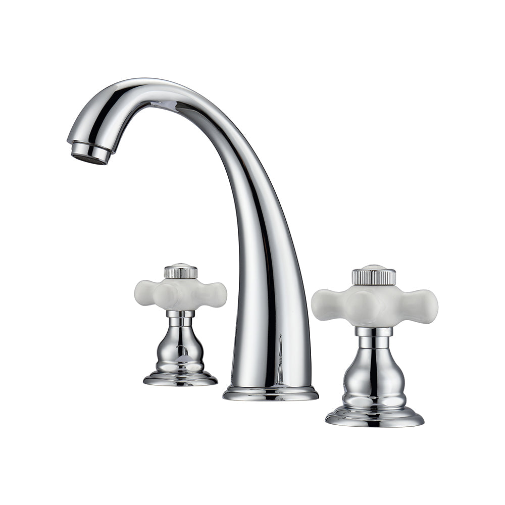 Maddox Widespread Lavatory Faucet with Porcelain Cross Handles