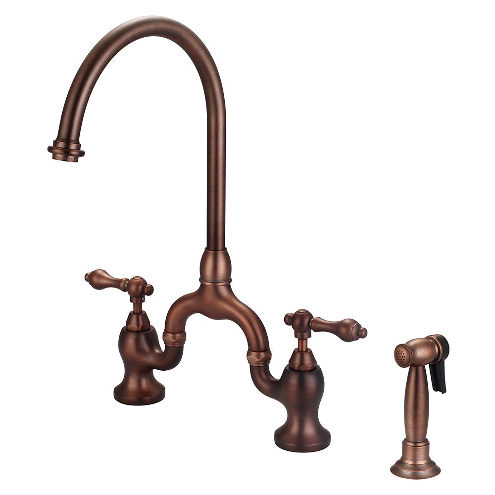 Banner Kitchen Bridge Faucet with Metal Lever Handles