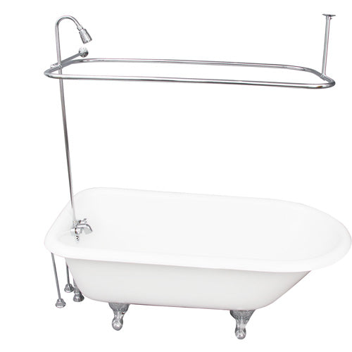 Bartlett 60″ Cast Iron Roll Top Tub Kit – Polished Chrome Accessories