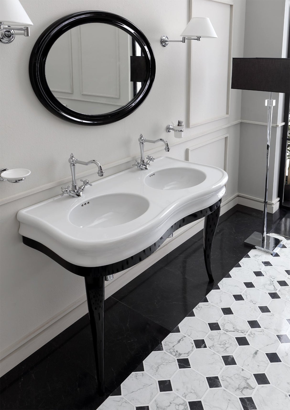 Wicker 47" Double Bowl Console