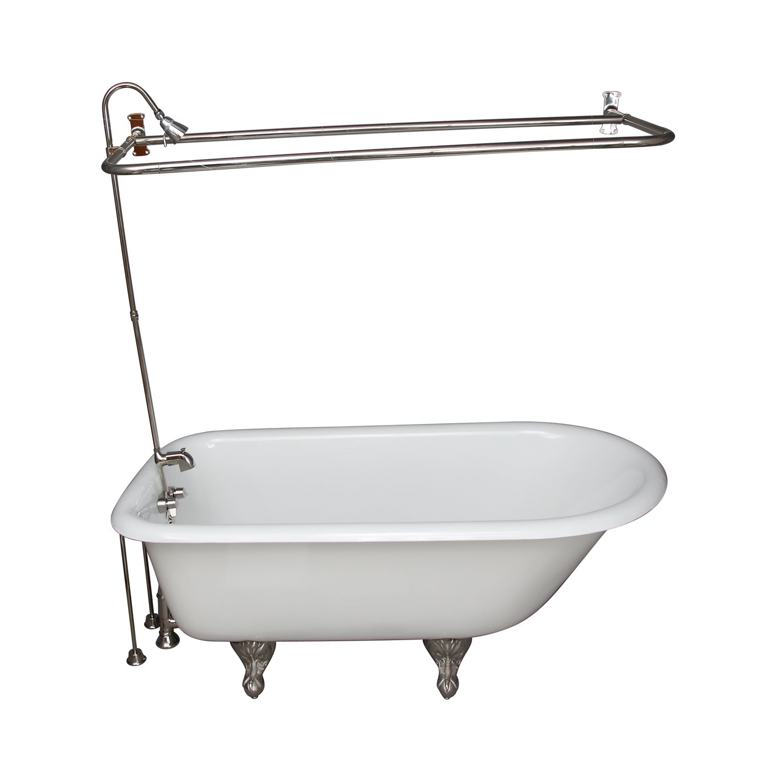 Brocton 65″ Cast Iron Roll Top Tub Kit – Polished Nickel Accessories