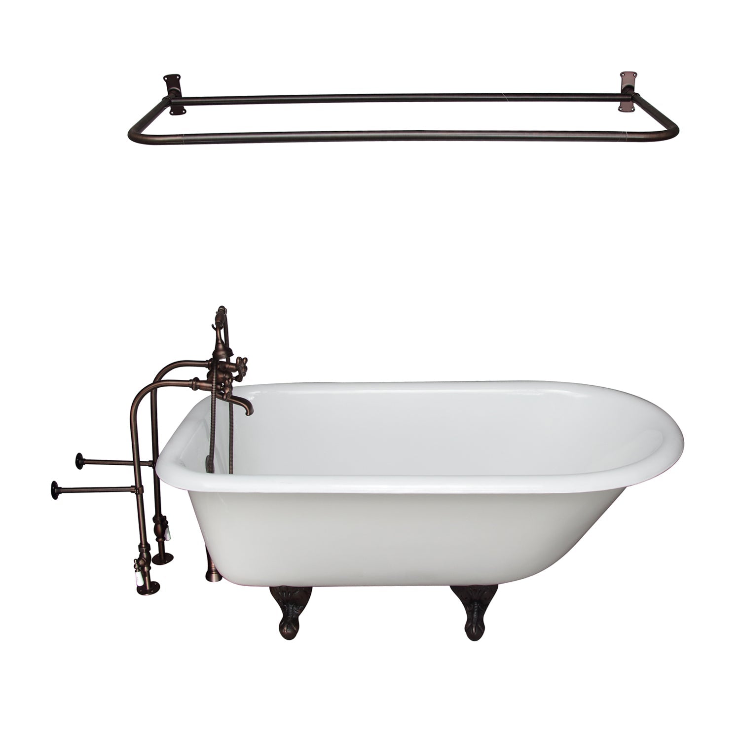 Bartlett 60" Cast Iron Roll Top Tub Kit-Oil Rubbed Bronze Accessories