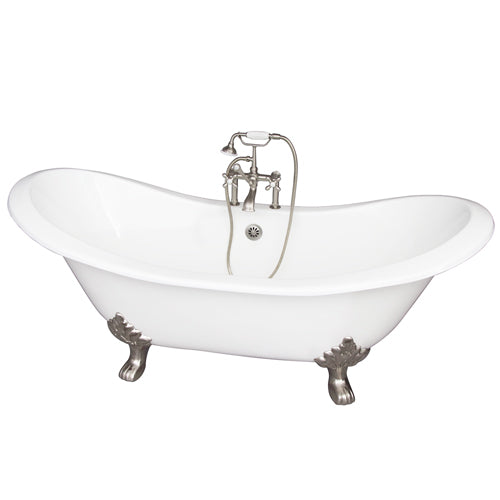Marshall 72″ Cast Iron Double Slipper Tub Kit – Brushed Nickel Accessories