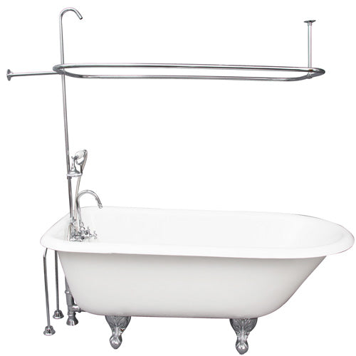 Brocton 65″ Cast Iron Roll Top Tub Kit – Polished Chrome Accessories