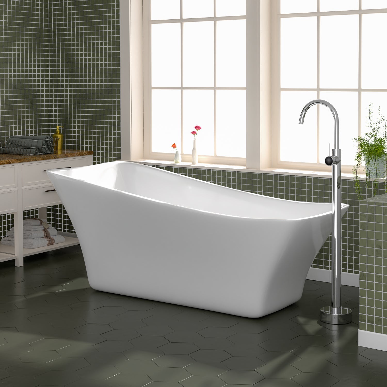Melanie 68" Acrylic Slipper Tub