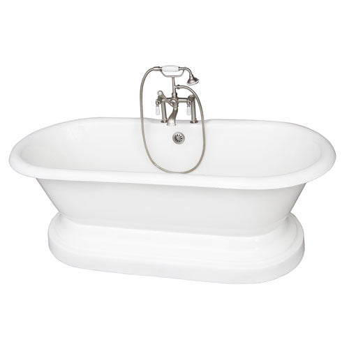Duet 67″ Cast Iron Double Roll Top Tub Kit – Brushed Nickel Accessories