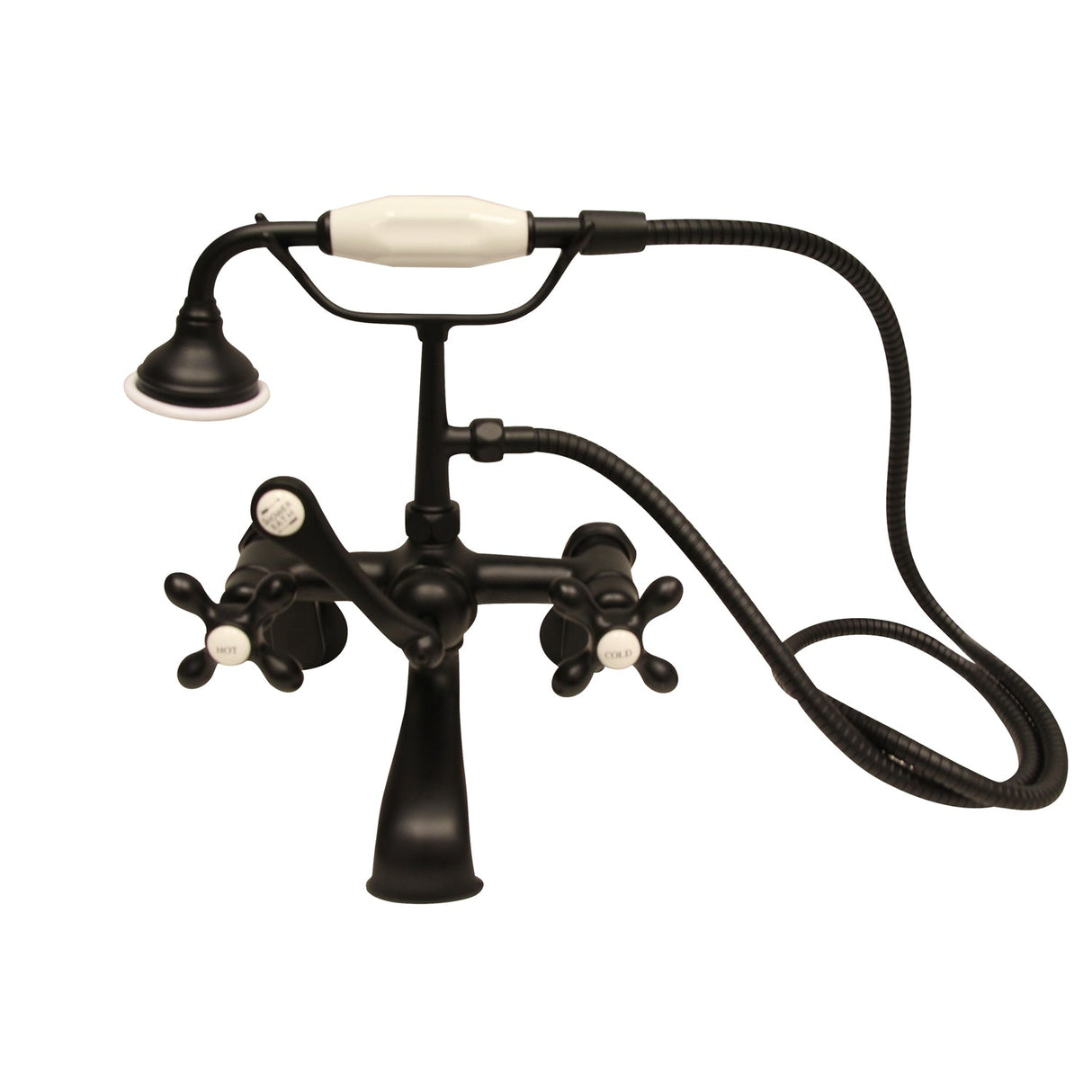 Clawfoot Tub Filler – Elephant Spout, Hand Held Shower, Swivel Mounts