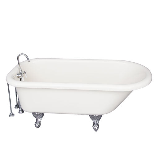 Anthea Acrylic Roll Top Tub Kit in Bisque – Polished Chrome Accessories