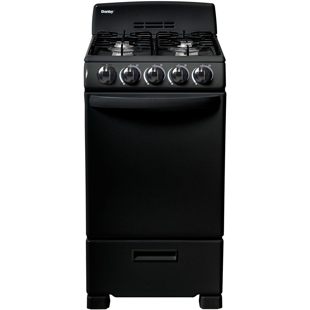 Danby DR202BGLP 20" Manual Clean Gas Range,4 Open Burners,Electric Ignition,2 Oven Racks