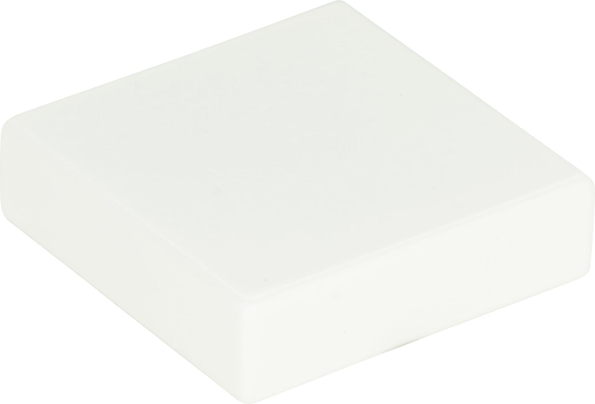 Atlas Homewares Thin Square Knob 1 1/4 Inch High White Gloss
