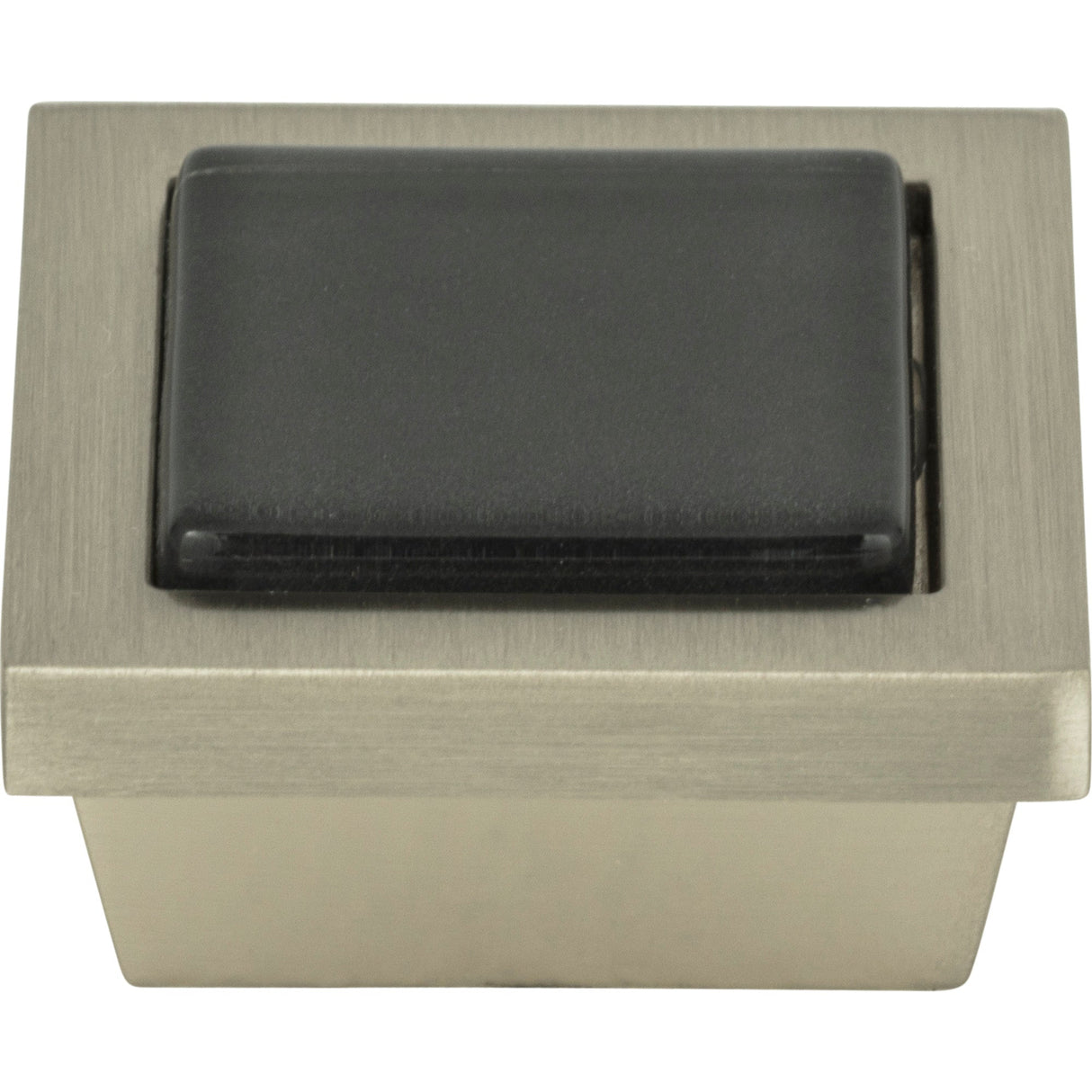 Atlas Homewares Spa Black Square Knob 1 3/8 Inch Brushed Nickel