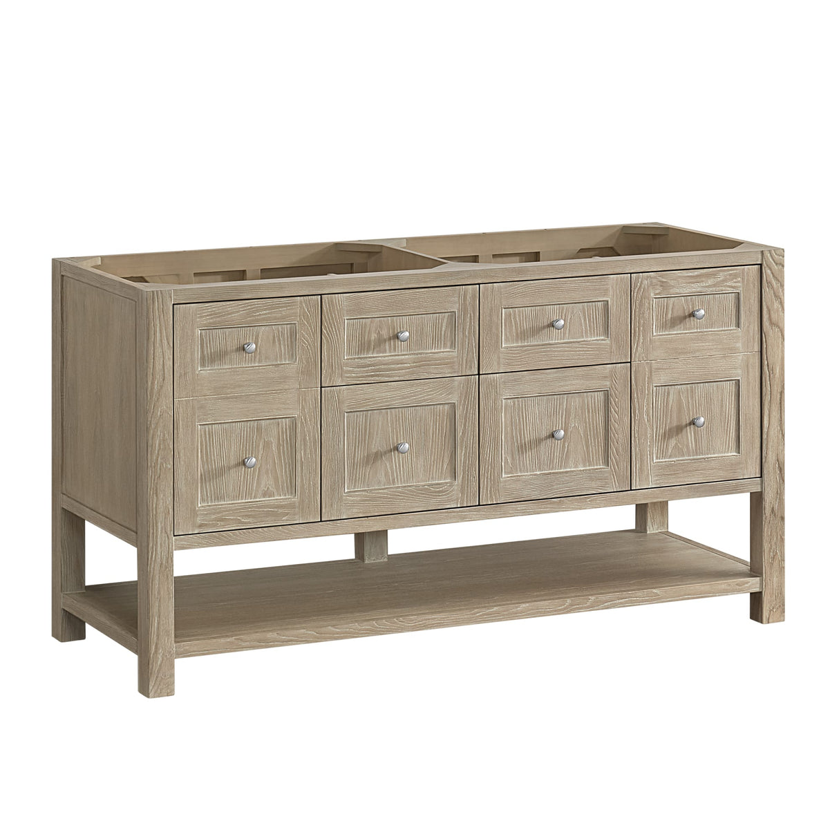 Breckenridge 60" Double Vanity, Whitewashed Oak