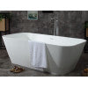 ALFI brand AB9952 67" White Rectangular Solid Surface Smooth Resin Soaking Bathtub