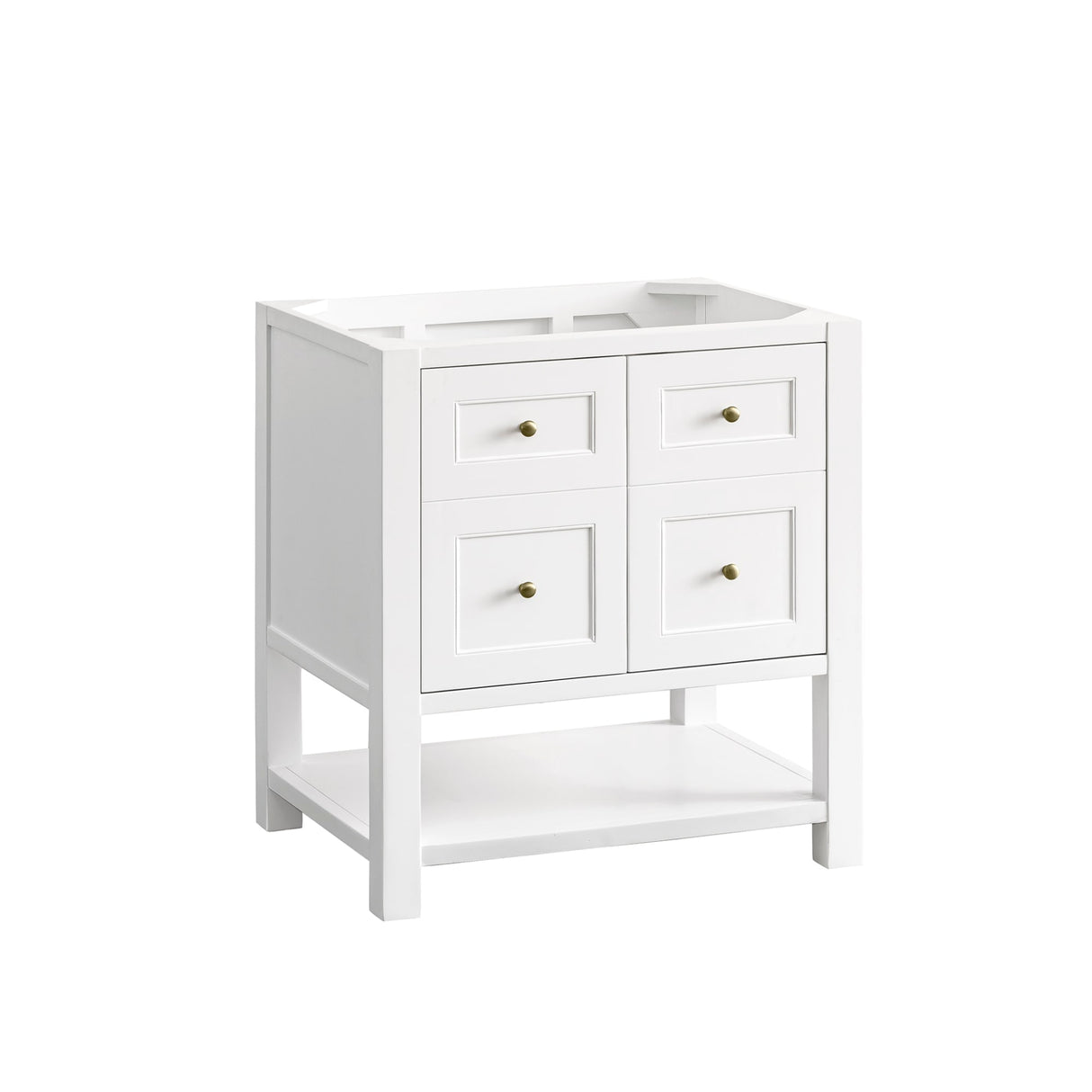 Breckenridge 30" Single Vanity, Bright White w/ 3 CM Victorian Silver Top