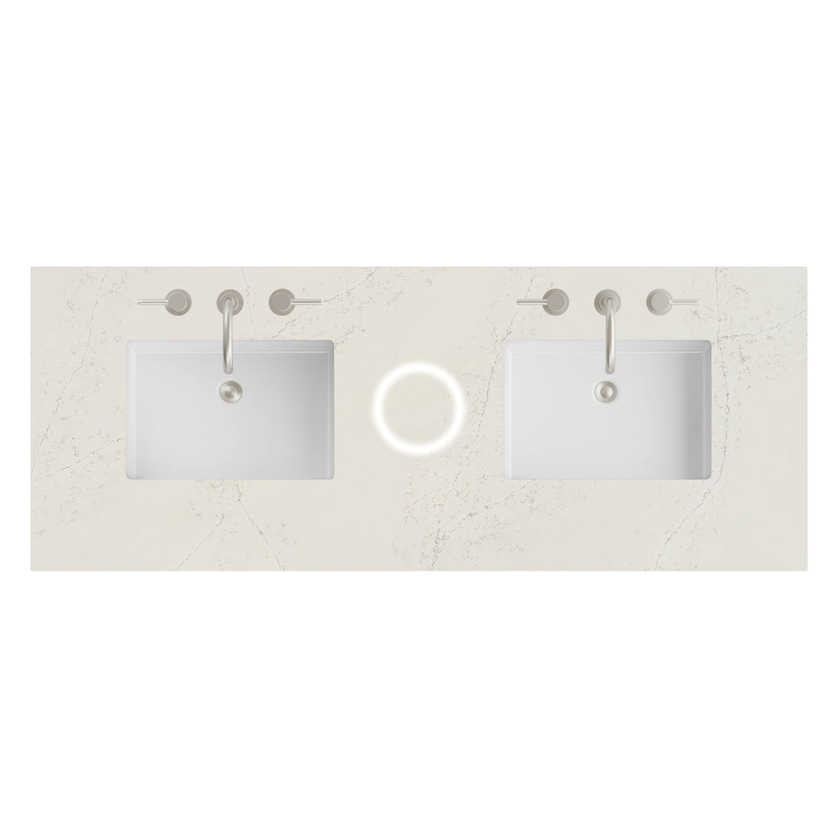 60" Double Top, 3CM Siberian Silestone w/ FreePower Wireless Charger