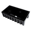 ALFI brand AB3318HS-BG Black Gloss 33" x 18" Reversible Fluted / Smooth Fireclay Farm Sink