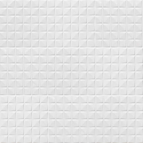 Dymo chex white 12x36 glossy ceramic wall tile NDYMCHEWHI1236 N product shot multiple tiles angle view #Size_12"x36"