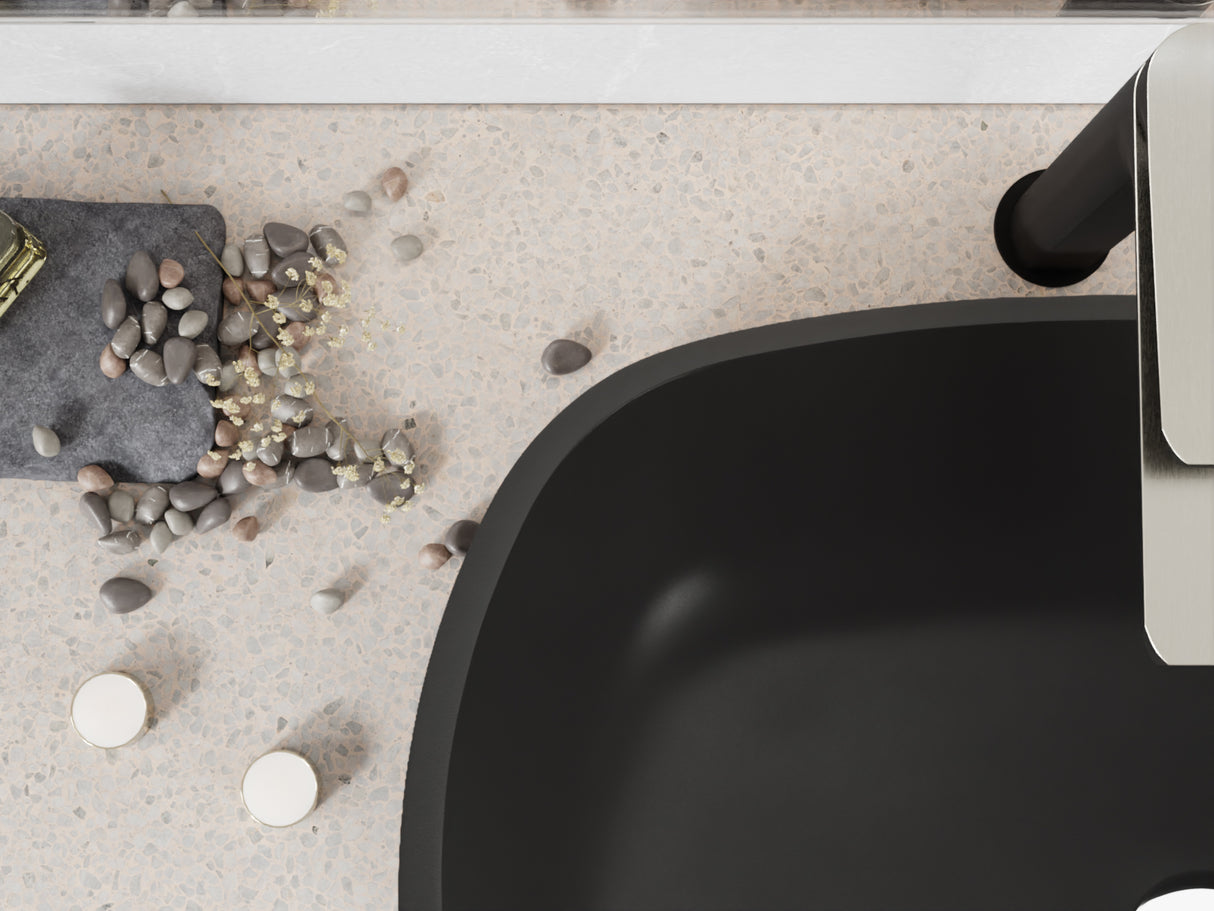 ANZZI LS-AZ913MB Ariadne Rectangle Glass Vessel Bathroom Sink with Matte Black Finish