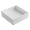14" Square White Matte Solid Surface Resin Sink