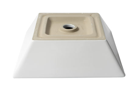 ALFI brand ABC912 White 17" Square Above Mount Ceramic Sink