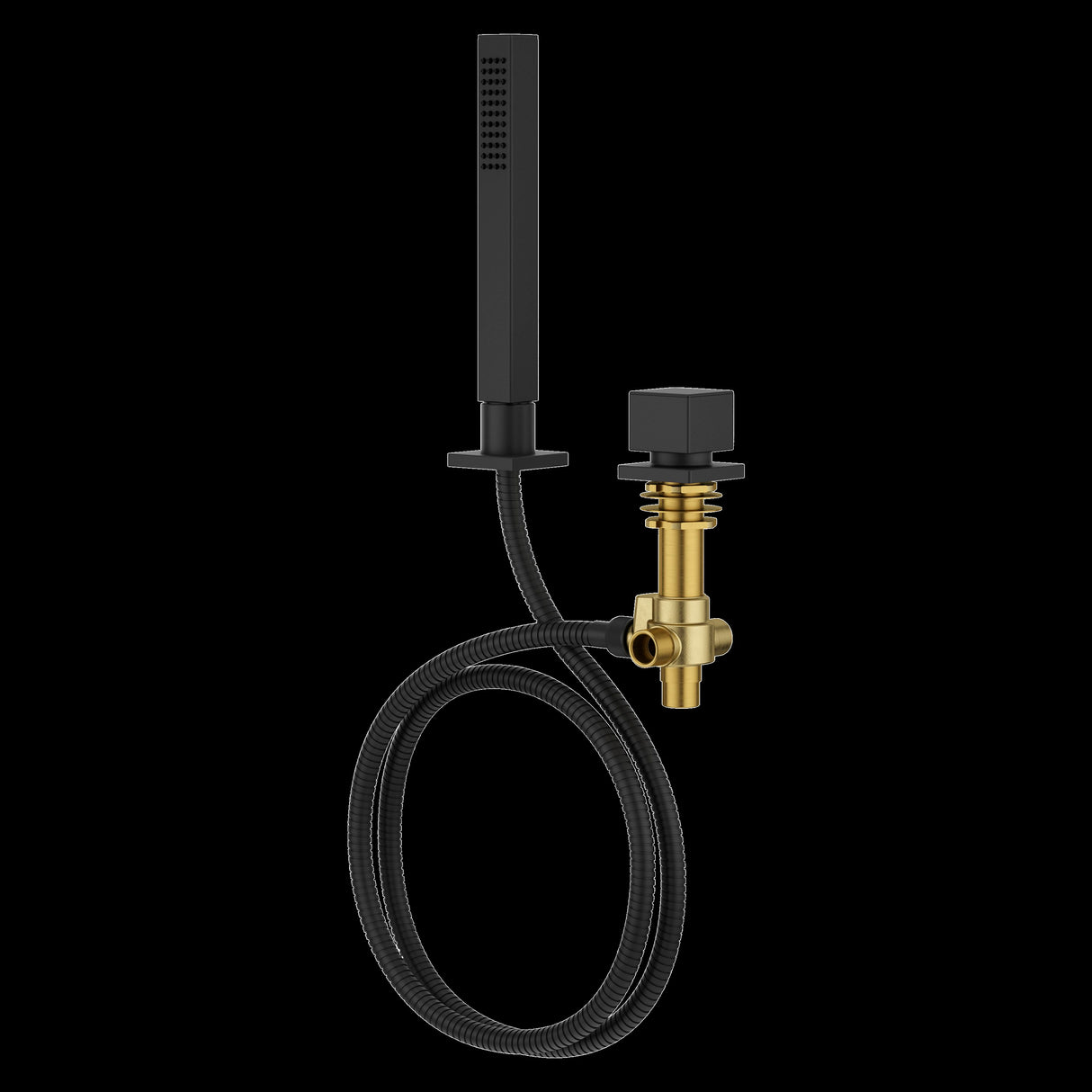 Verve Roman Tub Handshower with Diverter in Matte Black