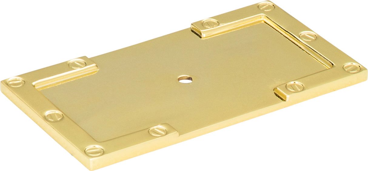 Atlas Homewares Campaign L-Bracket Backplate 3 11/16 Inch Polished Brass